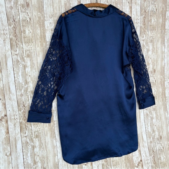 Victoria’s Secret Sheer Lace Long Sleeve Sleep Shirt - Picture 7 of 8